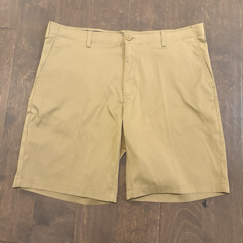 BCG‎ Athletic Golf Shorts Men 40W Tan Khaki 9" Inseam Performance Fabric Casual